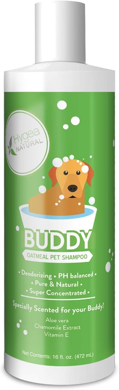 Buddy Dog Shampoo - Nourishing Pet Shampoo For Dogs – Oatmeal Formula With Aloe And Vitamin E – Natural Ingredients, 16 Oz