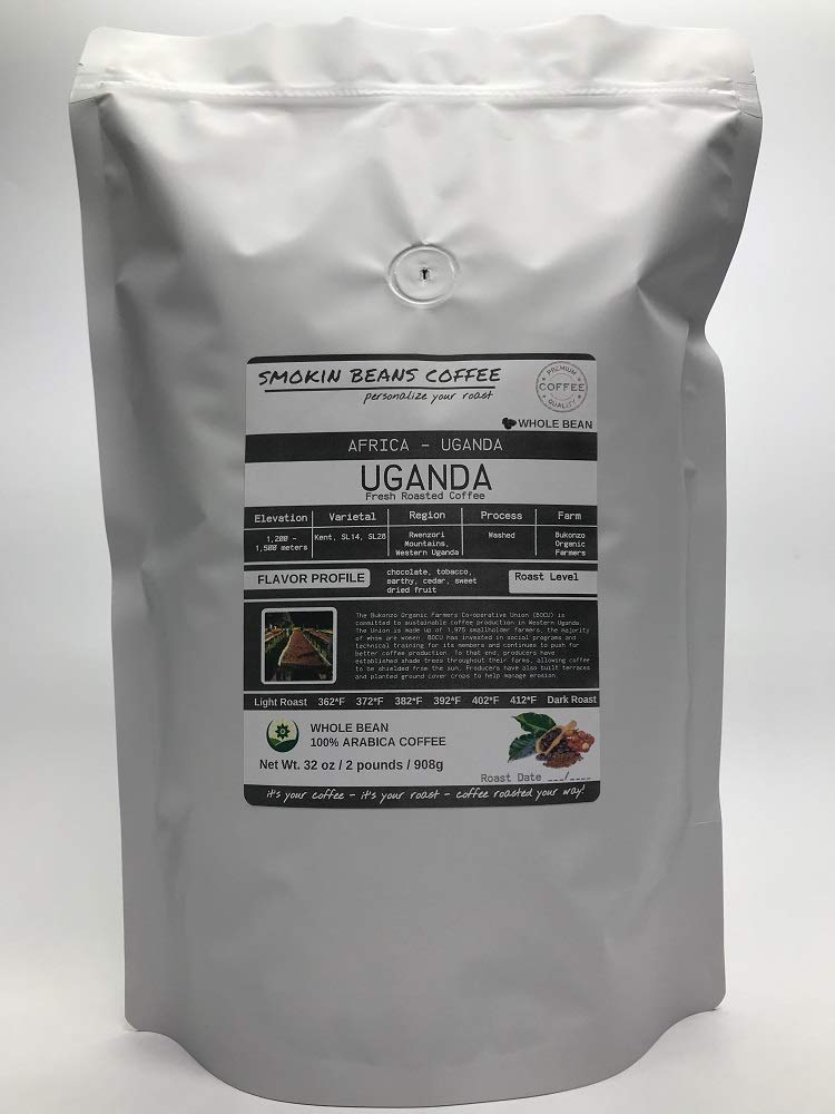 Uganda Aa (Fresh Roasted Coffee) grown in northern Africa roasted-to-order daily at medium roast whole bean we can grind or provide lighter or darker roast upon request message at checkout