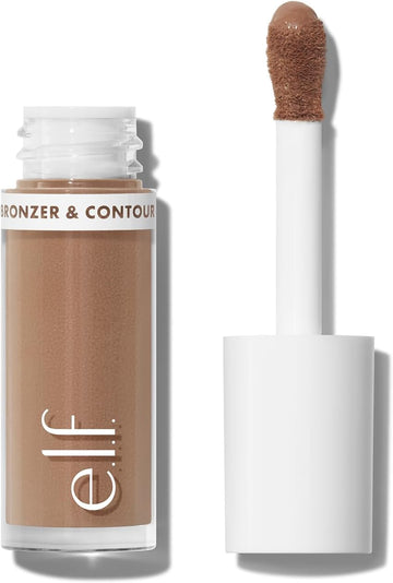 E.L.F. Camo Liquid Bronzer & Contour, Highly Pigmented, Natural-Looking Glowy Finish, Long-Lasting, Rounded Applicator, Vegan & Cruelty-Free, 5 Medium