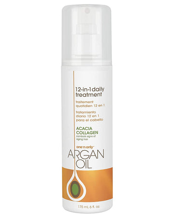 One 'N Only Argan Oil 12-In-1 Daily Treatment, Lightweight, Helps Control Frizz, Smooths, Detangles, Moisturizes, Strengthens And Adds Body To Dry, Damaged Hair, 6 Fl. Oz