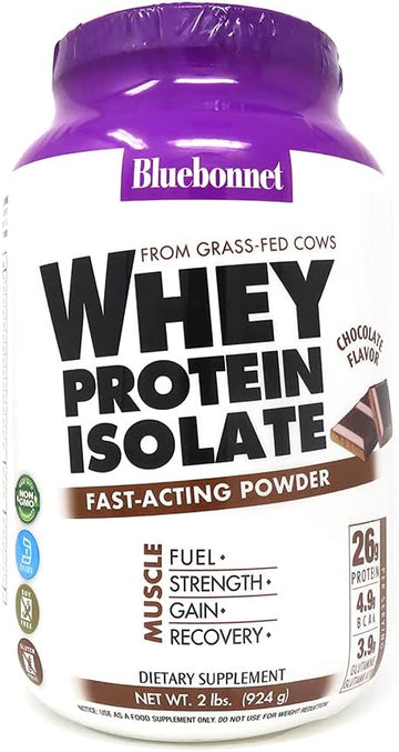 BlueBonnet 100% Natural Whey Protein Isolate Powder, Chocolate, 2 Poun