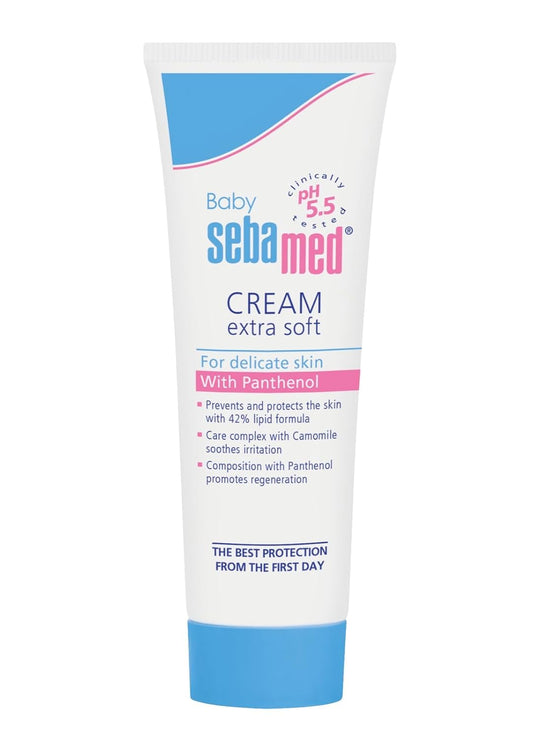Sebamed Extra Soft Baby Cream 6.8Fl Oz (200Ml) For Delicate Skin With The Ph Value Of 5.5 Baby Sebamed Is Clinically Proven,Free From Nitro-Mochus Compounds, Formaldehyde, Nitrosamines, Dioxan