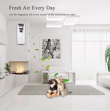 Automatic Air Freshener Spray Dispenser, Wall Mounted/Free Standing Aerosol Spray Dispenser for Bathroom, Hotel, Office, Commercial Place