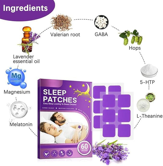 Natural Sleep Patches for Adults - Kind Patches Sleep Aid, Chemical & Drug-Free Sleepy Patch for Relaxation and Deep Sleep(60 Pcs)