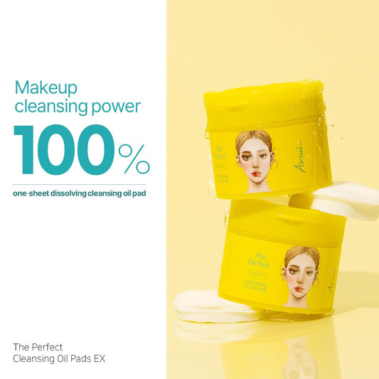 Ariul The Perfect Cleansing Oil Pads Ex – Purifying Cleansing & Hydrating, Quick Makeup Removal, Dual-Sided Vegan Fabric, Large Size, 60 Counts, 175Ml / 5.92 Fl. Oz
