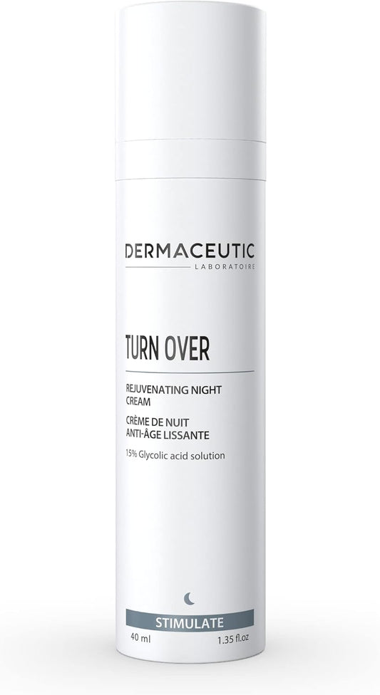 Dermaceutic Turnover - Rejuvenating Night Cream - Anti Aging Cream With Glycolic Acid - Exfoliating, Regenerating And Age Defense Face Cream - 40Ml