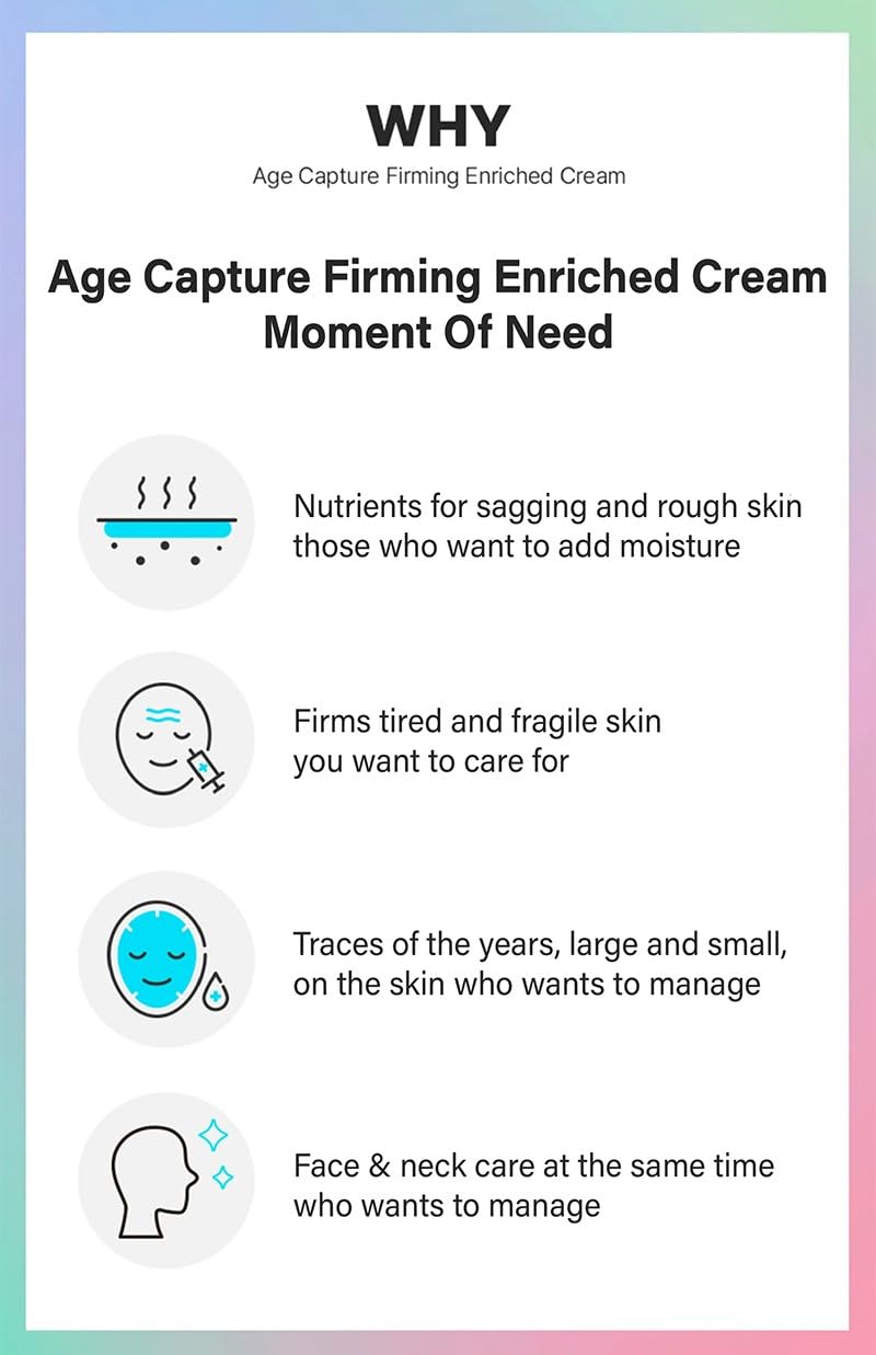 I'M Sorry For My Skin Age Capture Facial Cream, Korean Skin Care Moisturizer For Face And Neck With Hyaluronic Acid, Anti-Aging, Wrinkle Gel-Cream For Women (White - Firming Enriched Cream, 1.76 Oz) : Beauty & Personal Care