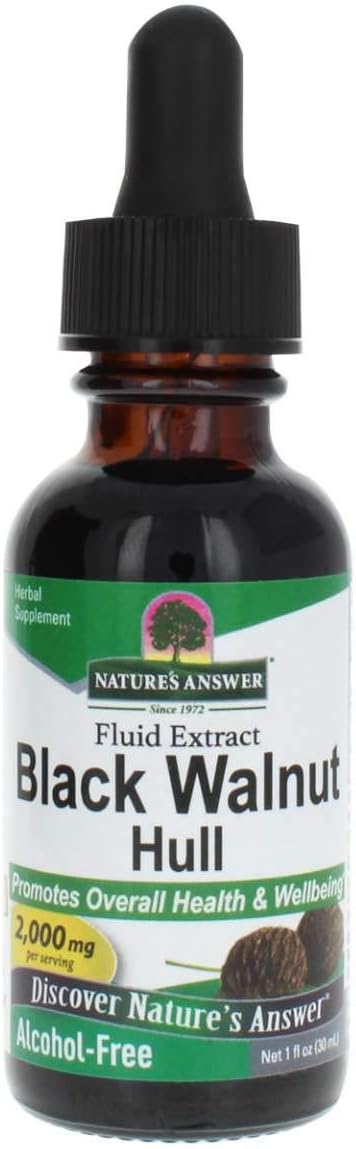 Nature'S Answer Alcohol-Free Black Walnut Hull 2000Mg 1 Extract | Natural Cleanser | Promotes Overall Weleing | Gluten Free, Non-Gmo, Vegan, No Preservatives Or Artificial Avors | Single Count