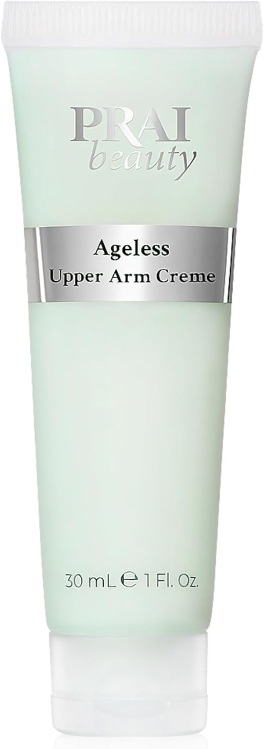 Prai Ageless Upper Arm Creme 110Ml - Advanced Firming & Anti-Ageing Body Cream - Moisturising & Tightening Lotion - With Caffeine & Caprylic/Capric Triglycerides - Tones Loose, Saggy Skin - Mint Scent