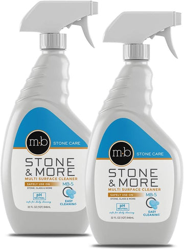 MB-5 Stone & More 2 Pack All Purpose Cleaning Spray Kitchen Counter Cleaner Spray for Marble and Granite– No Streak Formula for Stone, Glass, Granite, Ceramic, Corian, Porcelain (2x 32 oz)