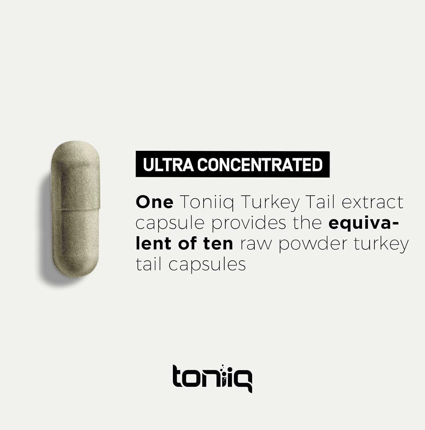 Toniiq 30% Beta Glucans 12,000mg 10x Concentrated Ultra High Strength Turkey Tail Mushroom Extract - Highly Concentrated and Bioavailable - 120 Veggie Capsules : Health & Household