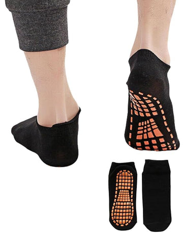 VALUEVIBES Non-Slip Grip Socks – 2 Pairs Anti-Skid Yoga & Pilates Socks for Men & Women