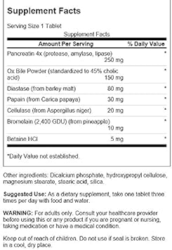 Swanson Digestive Enzymes - Promotes Digestive Health Support - Aids Healthy Digestion of Carbs, Proteins, & Fats - (90 Tablets)