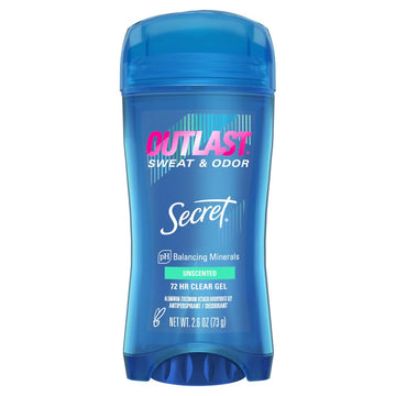 Secret Antiperspirant Deodorant For Women, Unscented, Clear Gel, Outlast Xtend, 2.6 Oz (Pack Of 6) (Packaging May Vary)