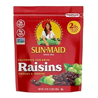 Sun-Maid California Sun-Dried Raisins - (2 Pack) 32 oz Resealable Bag - Dried Fruit Snack for Lunches, Snacks, and Natural Sweeteners