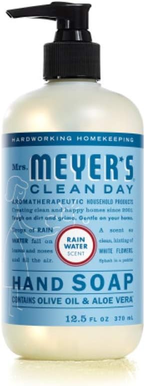 Mrs. Meyer'S Clean Day Hand Soap, Made With Essential Oils, Biodegradable Formula, Rain Water, 12.5 Fl. Oz - Pack Of 6