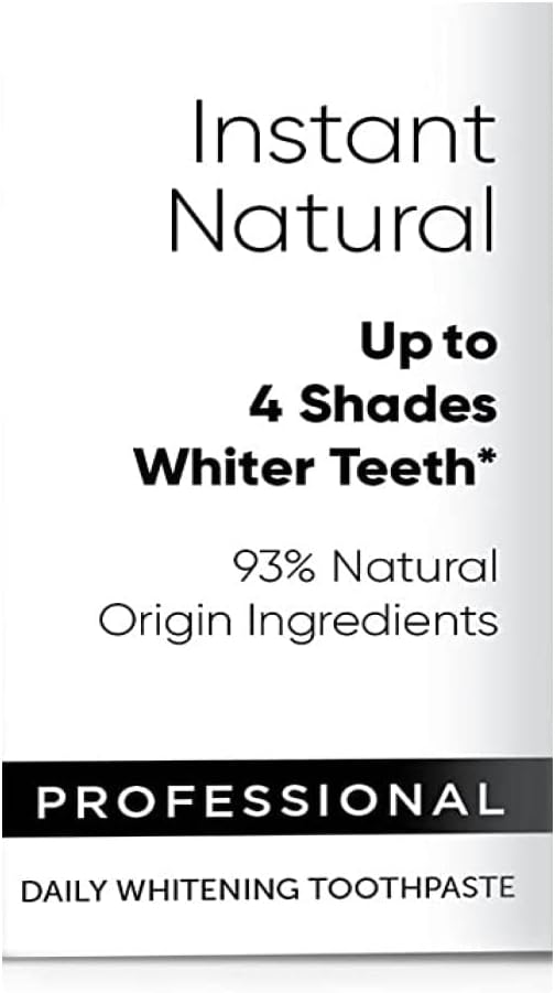 Pearl Drops Professional Daily Toothpaste With Charcoal, Up To 4 Shades Whiter Teeth, Natural Formula, Enamel Protection, Freshens Breath, 75Ml