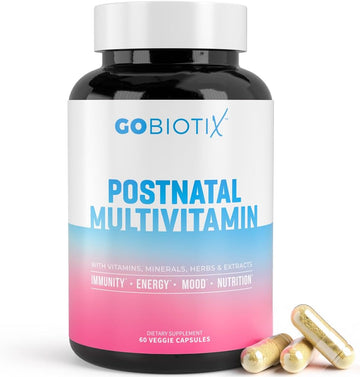 Gobiotix Postpartum Vitamins For Breastfeeding Moms - Postnatal Lactation Supplement With Organic Herbs, Minerals, Nutrients For New Mothers And Baby - Postpartum Essentials, Non Gmo, Vegan, 60 Caps