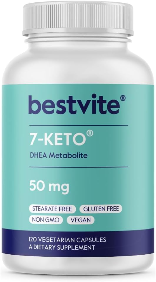 BESTVITE 7-Keto 50 mg DHEA (120 Vegetarian Capsules) - No Stearates