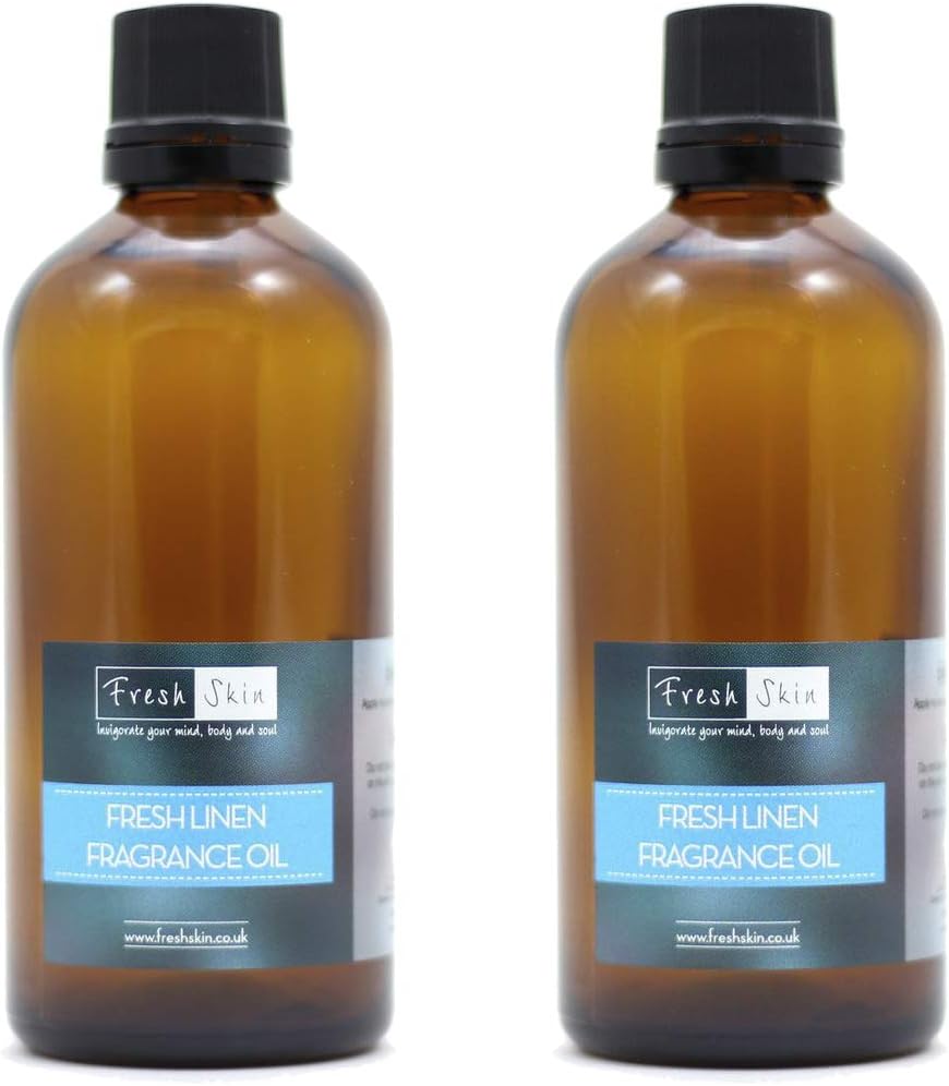 freshskin beauty ltd | Fresh Linen Fragrance Oil - 200ml (2 x 100ml) - Candles, Bath Bombs, Soap Making, Reed Diffusers & Wax Melts - Cosmetic Grade - Vegan Friendly