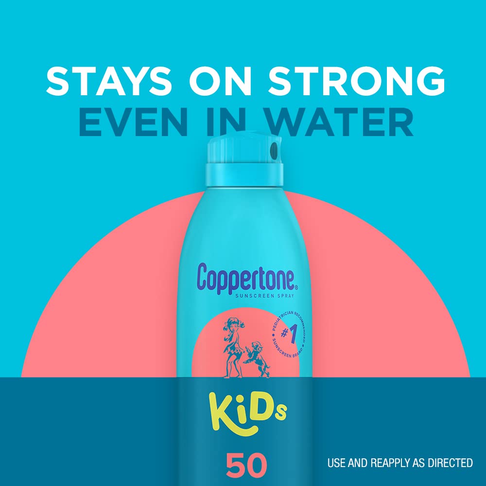 Coppertone Kids Sunscreen Spray SPF 50, Water Resistant Sunscreen for Kids, Broad Spectrum Spray Sunscreen SPF 50, 5.5 Oz Pack of 3 : Baby