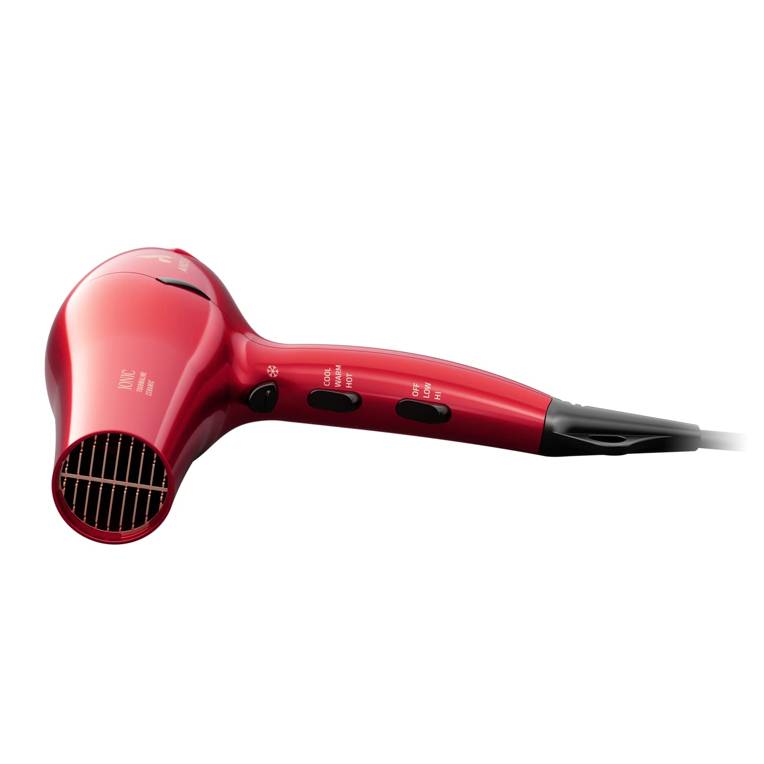 Andis 30290 1875-Watt Tourmaline Ceramic Ionic Pro Dry Professional Hair Dryer, 3 Heat Settings & 2 Speed Settings, 2 Dryer Attachments, Lightweight, Fast Dry & Low Noise, Soft Grip, Red : Beauty & Personal Care