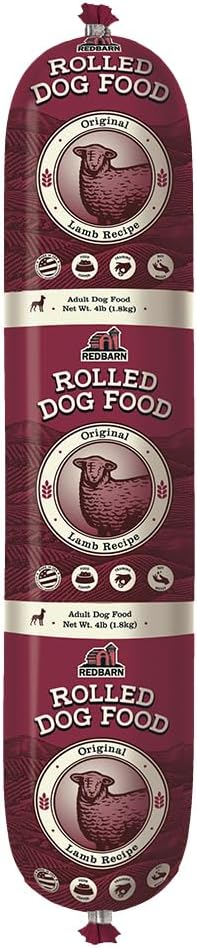 Redbarn All-Natural Premium Rolled Dog Food, Lamb Recipe - Soft Semi-Moist Wet Formula for High Protein Diet, Training Rewards, & Treat Pill Concealer - 4 lb. (1 Count)