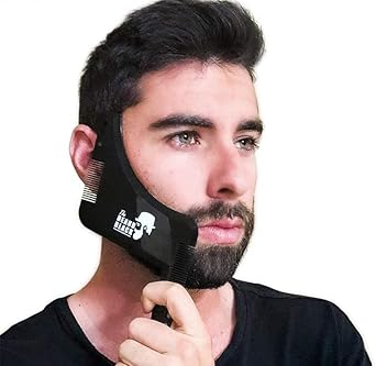The Beard Black Beard Shaping & Styling Tool With Inbuilt Comb For Perfect Line Up & Edging, Use With A Beard Trimmer Or Razor To Style Your Beard & Facial Hair, Premium Quality Product (Transparent) : Beauty & Personal Care
