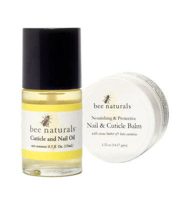 Bee Naturals Nail Balm and Cuticle Oil - Gift Set For Mousitering Cuticles - For Splitting, Dryness, Hangnails - Revitalizes and Softens with Vitamin E - Lavender, Lemon, Tea Tree, and Tangerine