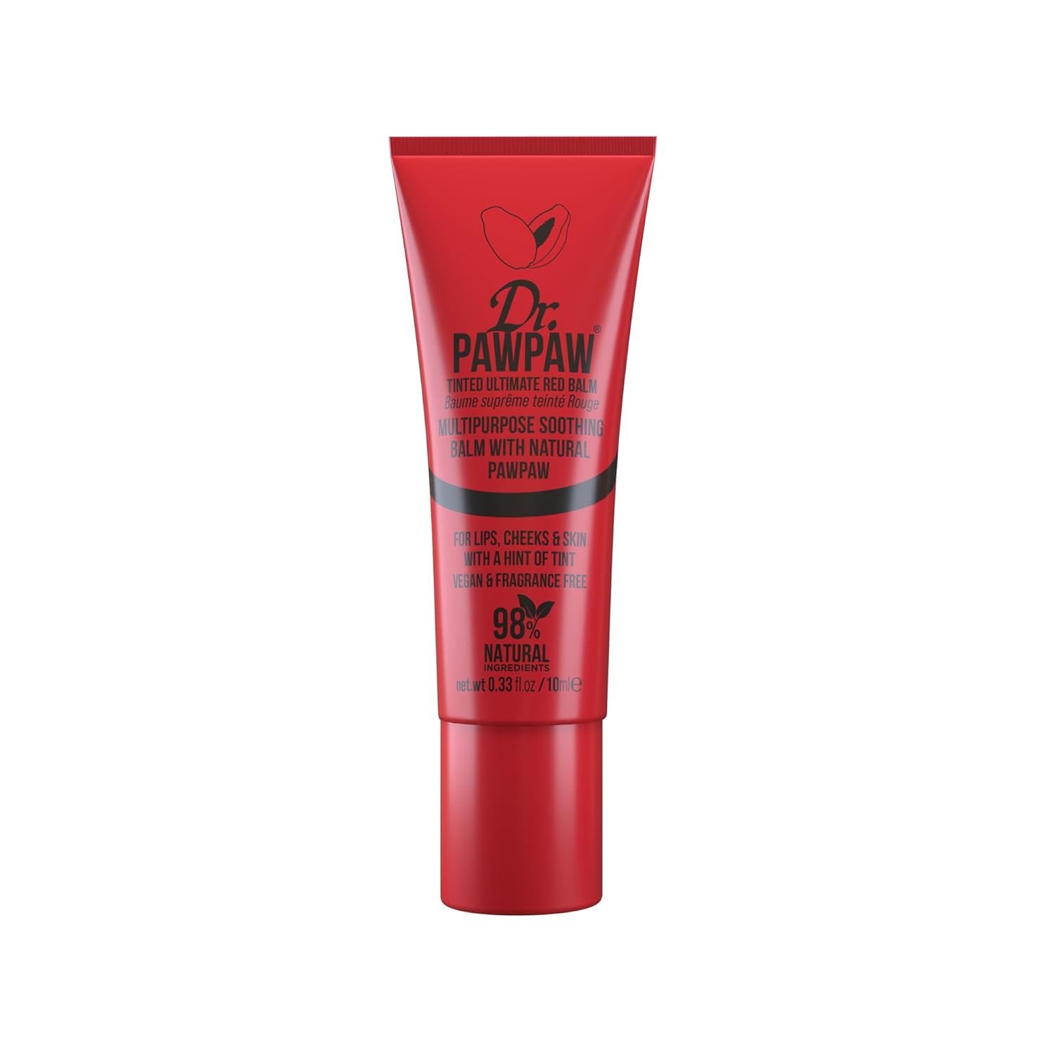 Dr. Pawpaw Multipurpose Tinted - Lip Moisturizer With Buildable Color - Natural Tinted Lip Balm - Safe For Sensitive Skin - Ultimate Red - 0.33 Oz