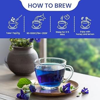 Blue Tea - Combo Pack - Butterfly Pea Flower Tea (0.88 Oz) & Hibiscus Flower Tea (1.76 Oz) | Detox Tea | Chemical-Free | Natural Ingredients - Flower Based - Caffeine Free - Herbal Tea | Pet Jar Pack