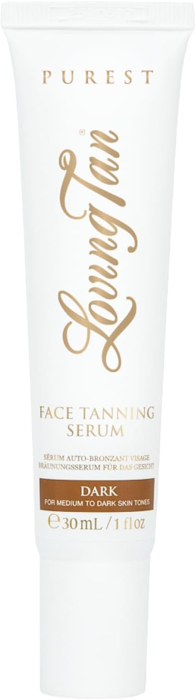 Loving Tan Purest Face Tanning Serum, Medium - Sunless Tanner Made From 97% Certified Organic & Naturally Derived Ingredients, 5+ Self Tanner Applications, Cruelty Free, Vegan Friendly - 30 Ml