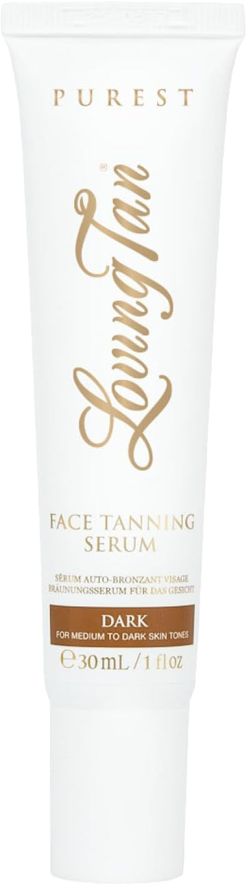 Loving Tan Purest Face Tanning Serum, Medium - Sunless Tanner Made From 97% Certified Organic & Naturally Derived Ingredients, 5+ Self Tanner Applications, Cruelty Free, Vegan Friendly - 30 Ml