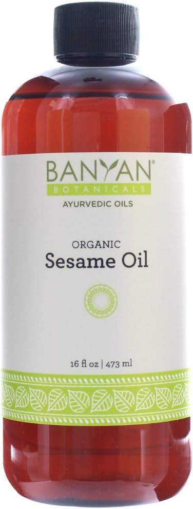 Banyan Botanicals Sesame Oil â€“ Organic & Unrefined Ayurvedic Oil for Skin, Hair, Oil Pulling & More â€“ Multiple Sizes â€“ 16. â€“ Non GMO Sustainably Sourced Vegan