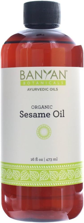 Banyan Botanicals Sesame Oil â€“ Organic & Unrefined Ayurvedic Oil for Skin, Hair, Oil Pulling & More â€“ Multiple Sizes â€“ 16. â€“ Non GMO Sustainably Sourced Vegan