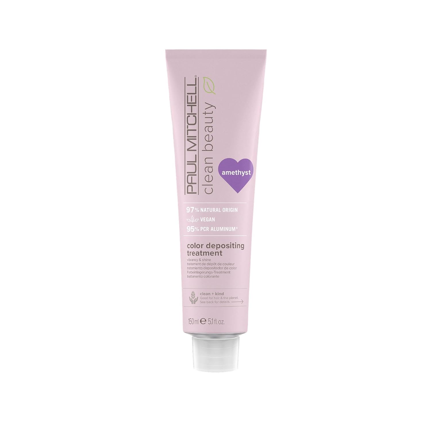 Paul Mitchell Clean Beauty Color-Depositing Treatment, For Refreshing + Protecting Color-Treated Hair 5.1 Oz, Amethyst