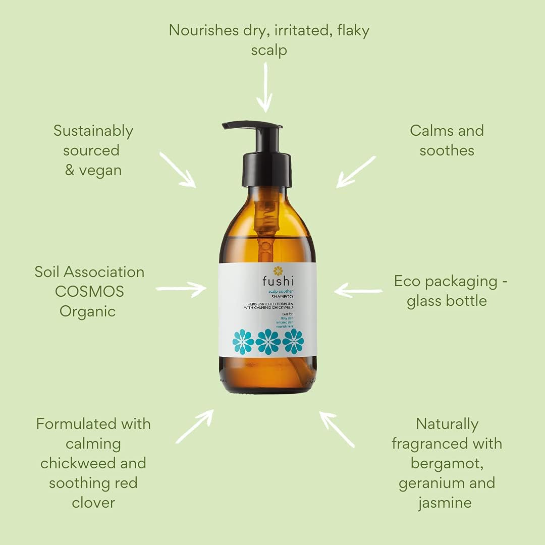 Fushi Scalp Soother Herbal Shampoo | Refillable Zero Waste Glass Bottle 230ml : Amazon.co.uk: Beauty