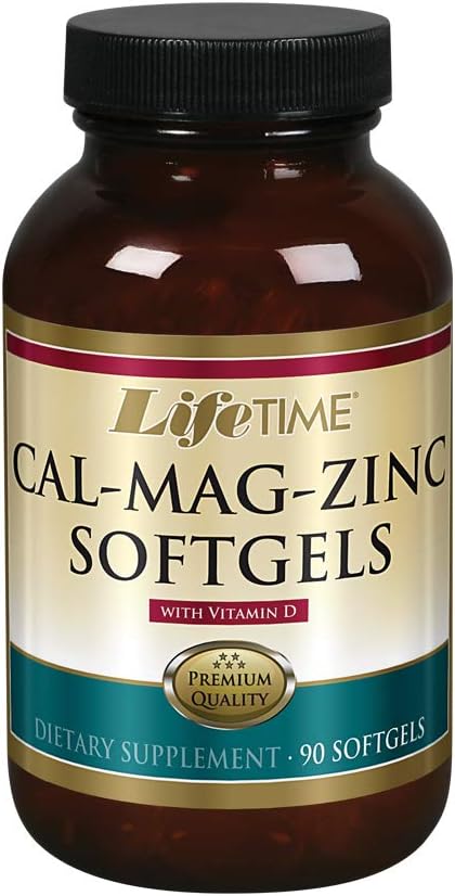 Lifetime Calcium Magnesium Zinc W/Vitamin D | Support Bone, Muscle & Immunity Health | Easy Absorption | Softgel Capsule | 90 Capsules, 30 Servings : Health & Household