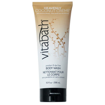 Vitabath Heavenly Coconut Crème Body Wash Moisturizing Bath & Shower Cleanser & Skincare Radiant Detox & Restore Nourishing Body Polish - Cruelty-Free Paraben-Free - 12 Fl Oz