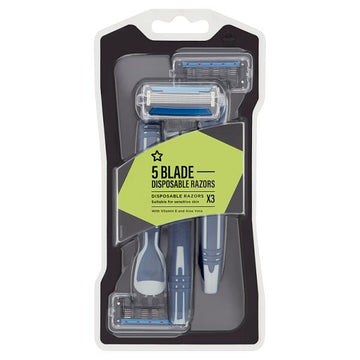 Male 5 Blade Disposable Razor X3