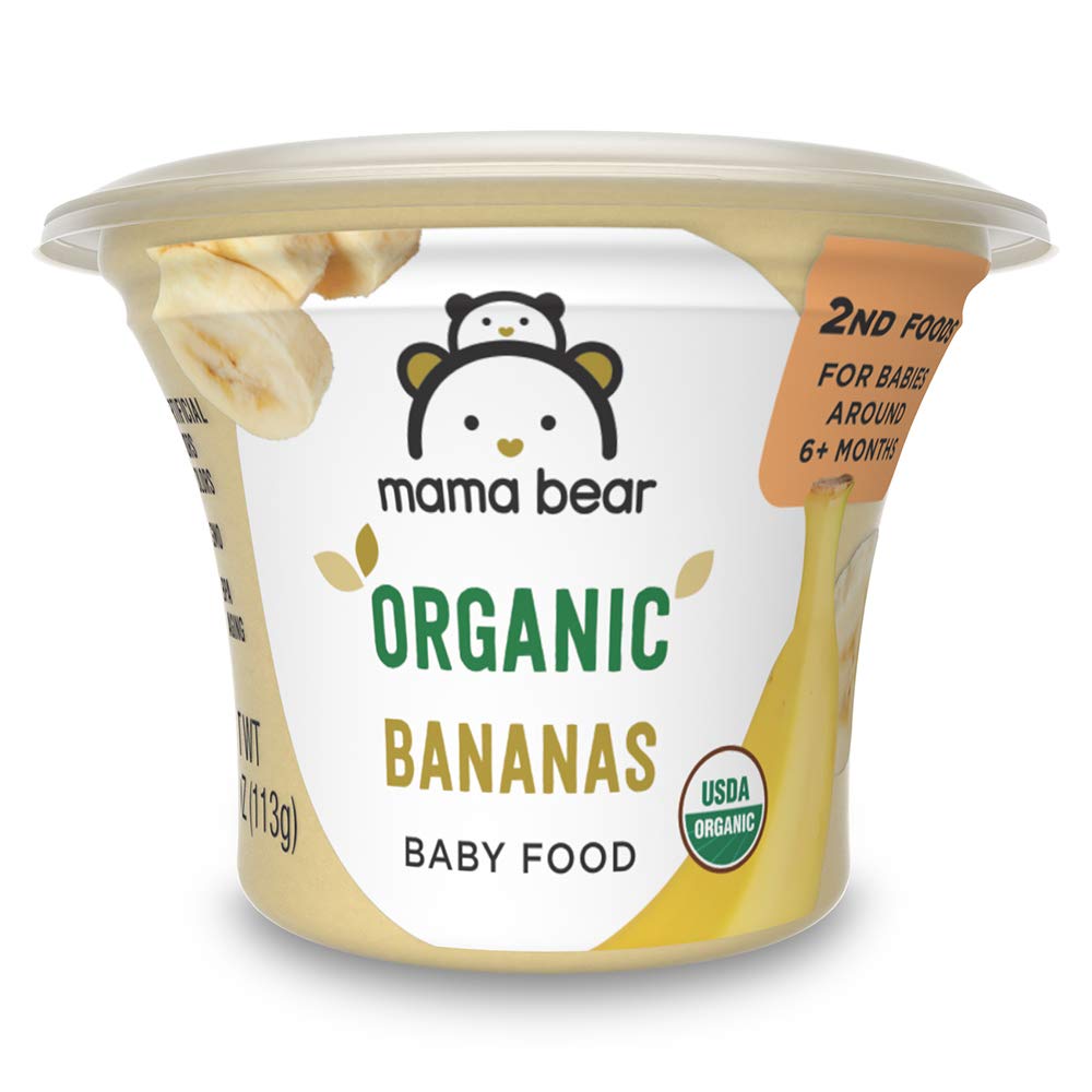 Amazon Brand - Mama Bear Organic Baby Food, Bananas, Vegetarian, 4 Ounce (Pack Of 12)