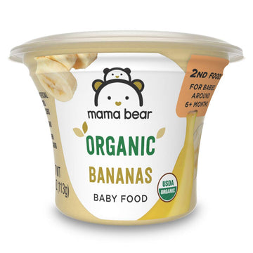 Amazon Brand - Mama Bear Organic Baby Food, Bananas, Vegetarian, 4 Ounce (Pack Of 12)