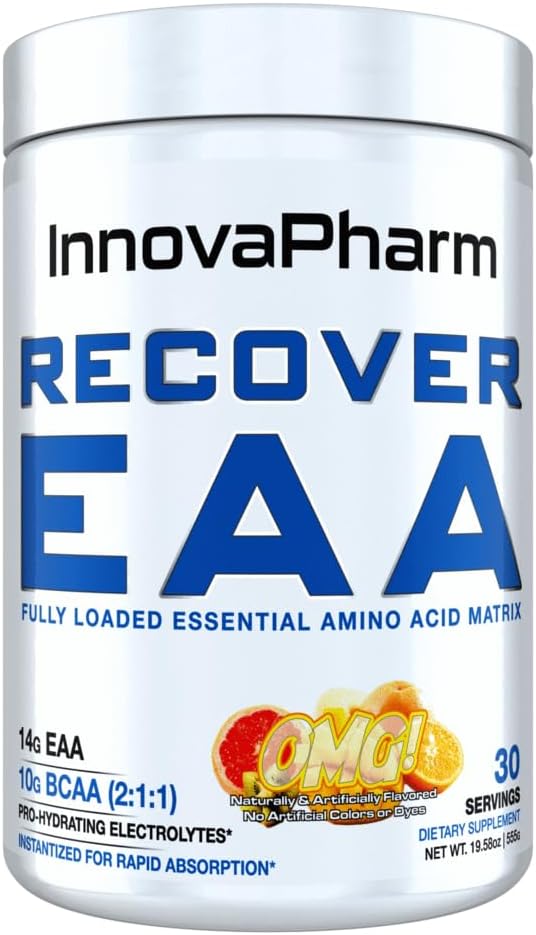 Innovapharm Recover Eaa Powder - Omg (Orange Mango Grapefruit) - 19.5 Ounces : Health & Household