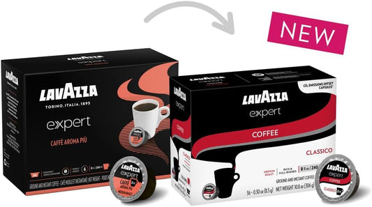 Lavazza Expert Classico Coffee Capsules, Rich and Full-Bodied, Intensity 5 out 10, notes of chocolate and dried fruits, Coffee Preparation, Blended and Roasted in Italy, (36 Capsules)