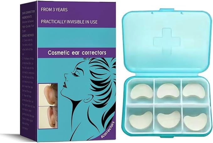 Transparent Silicone Ear Support Pads | Soft Adhesive Stickers for Comfortable Ear Positioning – Adults & Kids (6 Pcs)
