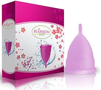 Blossom Menstrual Cup, Say No to Tampons | Get Blossom Cups for Menstrual Days | Period Cup, Reusable Menstrual Cup, Silicone Cup (Large Menstrual Cup, Lavender)