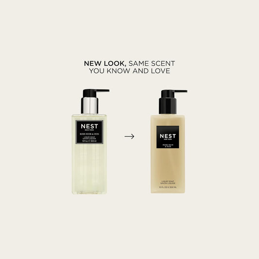 Nest New York Liquid Soap, Rose Noir & Oud - 10 Fl Oz - Cleanses & Nourishes Skin - Approx. 300 Pumps Per Bottle - Gluten Free & Cruelty Free