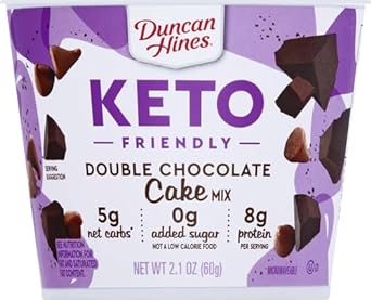 Duncan Hines Keto Friendly Cake Cups Double Chocolate Cake Mix, 2.1 oz