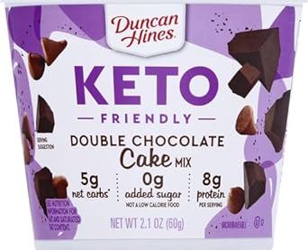 Duncan Hines Keto Friendly Cake Cups Double Chocolate Cake Mix, 2.1 Oz