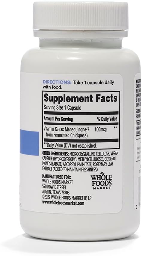 365 By Whole Foods Market, Vitamin K2, Vegan, 30 Count